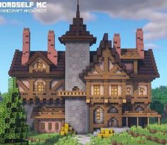 an image of a very nice looking house in minecraft