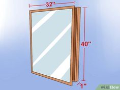 a mirror is shown with measurements for it