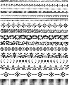 a set of decorative borders and dividers