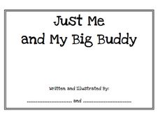 the cover for just me and my big buddy, written in black on white paper