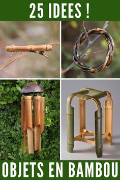 there are many different things made out of bamboo sticks and wood, with the words 25 ideas