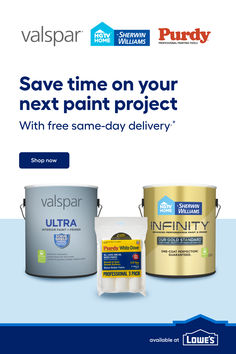 an ad for valspar paints with the words save time on your next paint project