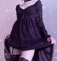 Witchy Purple Dress, Witch Outfit Purple, Purple Witch Outfit Aesthetic, Purple Core Outfit, Purple Steampunk Aesthetic, Purple Goth Aesthetic Outfit, Purple Witch Aesthetic Outfit, Dark Purple Aesthetic Clothes, Purple Themed Outfits