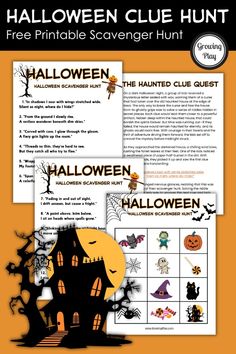 halloween clue hunt for kids with free printable scavengers and activities to help them