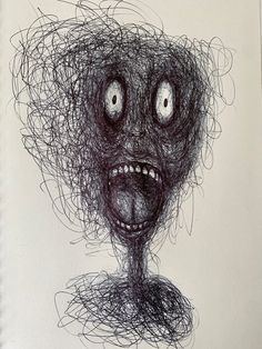 a drawing of a face with two eyes