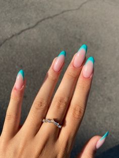 Idee Nails Summer, June Nails 2024, June 2024 Nails, Turquise Nails, Nails 2023 Green, June Nails Ideas 2024, Nude Nails Short, Spring Nail Ideas