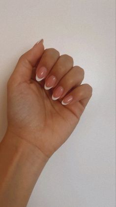 Acrylic Nails Almond Shape, White Tip Nails, French Tip Acrylic Nails, Simple Acrylic Nails, Work Nails, Almond Acrylic Nails, Cute Gel Nails, Almond Shape, Nails Almond