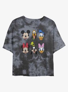 mickey mouse and friends tie - dye t - shirt with goofy, pluto, donald the duck