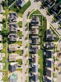 an aerial view of houses in a neighborhood