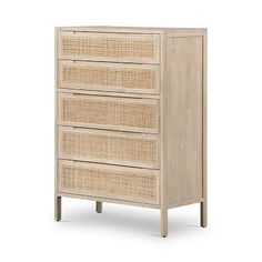 the wicker dresser with three drawers is shown