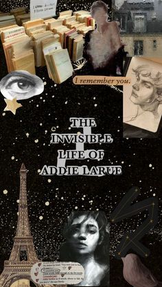 the invisible life of adrien d'arce collage with pictures and words