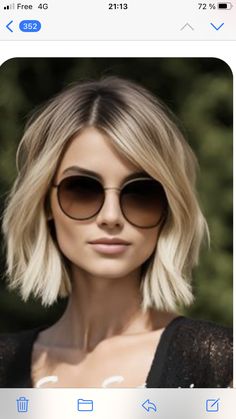 Hot Bob Hairstyles, Center Part Long Bob, Celebs With Bobs, Short Hair For Thinner Hair, One Length Bob Medium, Short Hairstyle Women Bob, Short Blonde Hair Balayage, Asimetric Bob Haircut, Inverted Long Bob Hairstyles