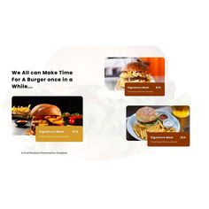 the website is designed to look like it has an image of burgers and fries on it