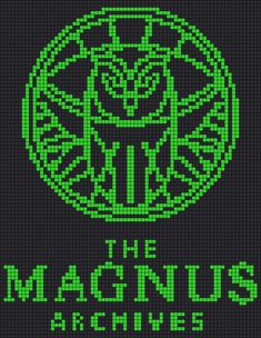 an image of the logo for the macins machine, with green letters on it