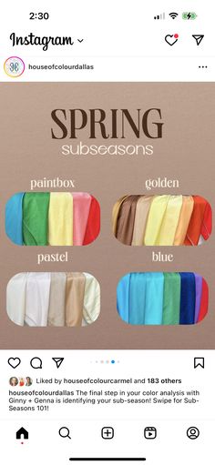 House Of Color Blue Spring, Blue Spring Color Analysis, Golden Spring Color Palette, Paintbox Spring House Of Colour, House Of Colour Spring Outfits, Spring House Of Colour, Hoc Spring Color Outfits