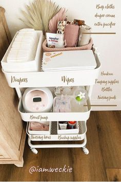 the drawers are organized and ready to be used in this small space, with labels on them