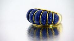 ad eBay - 925 Sterling Silver Gold Plated Carved Natural Lapis Lazuli Domed Ring Size 7 - Buy Now, click the link (eBay) Carved Lapis Ring, Blue Lapis Lazuli, Domed Ring, Fine Rings, Size 10 Rings, Lapis Lazuli, Silver Gold, Jewelry Watches, Jewelry Rings