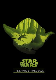 star wars the empire strikes back poster with an image of yoda and baby yoda