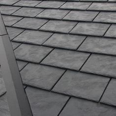 a close up view of a slate roof