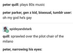 two tweets that are on the same page, one has an image of peter quill playing 80's music