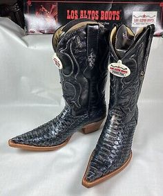 (eBay) Los Altos Boots Genuine Python Handcrafted Ladies Cowboy Boots 8 1/2 M Ladies Cowboy Boots, Python Boots, Cowboy Shoes, Suede Leather Shoes, Harness Boots, Cowboy Boots Women, Mens Shoes Boots, Western Cowboy Boots, Western Cowboy