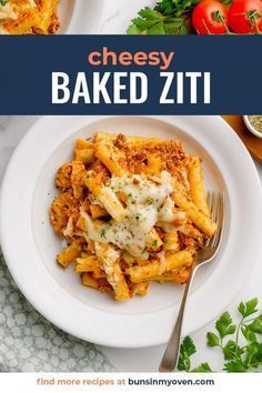 the cover of cheesy baked ziti