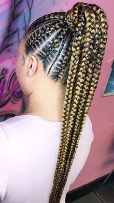 Feed In Braids Ponytail, Braided Ponytails, Trendy We Fryzurach, French Braid Ponytail, High Ponytail Hairstyles, Braided Ponytail Hairstyles, Beautiful Braids, Penteado Cabelo Curto, Cornrow Hairstyles