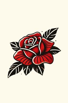 a red rose with black leaves on it