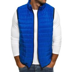 Pure Color Waistcoat Warm material, keeping you warm in winter The men’s vest is filled with thick hand plug cotton padding, very warm and comfortable to wear in cold weather Occasion: Daily Wear, Work, Shopping, Holiday, Outing Nice looking warm vest jacket is ideal to pair with tee shirts, heavy coats, jeans, sport pants, boots or other casual wear for spring, fall or winter season. FREE SHIPPING Winter Functional Solid Vest, Functional Solid Color Winter Vest, Functional Solid Winter Vest, Casual Winter Hiking Vest, Winter Outdoor Vest With Fleece Lining, Winter Hiking Vest With Pockets, Blue Vest For Outdoor Winter Activities, Winter Vest With Fleece Lining For Outdoor Activities, Blue Winter Vest For Outdoor Activities