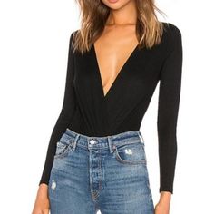 Revolve Privacy Please Ribbed Black Vneck Long Sleeve Bodysuit Small Nwt New With Tags Fitted V-neck Bodysuit For Date Night, V-neck Fitted Bodysuit For Date Night, Stretch V-neck Bodysuit For Date Night, Fall V-neck Bodysuit For Night Out, Fitted V-neck Bodysuit For Fall, Trendy Fall V-neck Bodysuit, Black V-neck Bodysuit For Fall, Casual V-neck Bodysuit For Date Night, Black V-neck Bodysuit For Spring