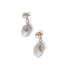 PRICES MAY VARY. Premium Freshwater Pearls: Our earrings feature lustrous freshwater pearls that are known for their radiant iridescence. Each pearl is carefully handpicked for its exceptional quality, ensuring a symphony of colors that range from soft creams to delicate pinks. Double Teardrop Design: The unique design of these earrings showcases two teardrop-shaped pearls elegantly cascading from one another. This artistic arrangement adds depth and movement to the earrings, making them a capti Affordable Dangle Hoop Earrings With Pearl Drop, Pearl Teardrop Earrings, Earrings Making, Freshwater Pearl Earrings, Freshwater Pearls Earrings, Pearl Size, Silver Pearls, Gold Plated Sterling Silver, Teardrop Earrings