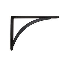 a black shelf bracket on a white background