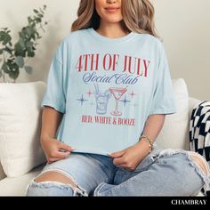 Celebrate Independence Day in style with our patriotic July Fourth shirt. Perfect for 4th of July parties and showing off your USA pride.                                  SIZING -If you are looking for an over-sized look please size up 1-3 sizes from what you normally wear. -Please see sizing chart -These are unisex shirts, this means they will have a loose fit **I do not accept returns or exchanges due to sizing issues - please reference sizing chart in product images prior to purchase PRINT CO 4th Of July Gifts For Adults, Patriotic Screen Print Shirt For Summer, 4th Of July Tshirt Ideas, Pre-shrunk Crew Neck Shirt For 4th Of July, Patriotic Screen Print T-shirt For Summer, Fun Crew Neck T-shirt For 4th Of July, Patriotic Crew Neck T-shirt For 4th Of July, Trendy Relaxed Fit T-shirt For 4th Of July, White T-shirt Made In Usa For 4th Of July