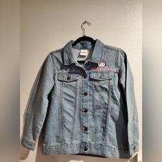 Brand New With Tags. Cute Denim Jacket With Pockets For Winter, Cute Blue Fitted Outerwear, Blue Fitted Cute Outerwear, Playful Denim Outerwear For Winter, Cute Blue Denim Outerwear, Sanrio Jacket, Girl Coat, Kids Jacket, Jean Coat