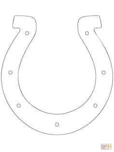 a drawing of a horseshoe with the outline cut out to show it's shape