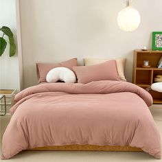 PRICES MAY VARY. 【Extreme Soft】: Our pink blush comforter is high quality cotton out with soft ultra microfiber inner fill. Super soft, hotel quality, durable, breathable, and machine washable. 【3Pcs Pink Blush Comforter Sets King】 : 1 x king comforter ( 104" x 90") + 2 x standard pillowcases ( 20" x 36"). 【Solid Pink Color Design】: Mauve pink comforter set for girls women teen bedding comforter sets. Give you a simple and warm room, and our pink comforter sets with two pillowcases is envelope c Mauve Comforter, Dusty Rose Comforter, Dusty Rose Bedding, Light Pink Comforter, Blush Pink Comforter, Mauve Bedding, Light Pink Bedding, Pink Dorm Room Decor, Brown Comforter Sets