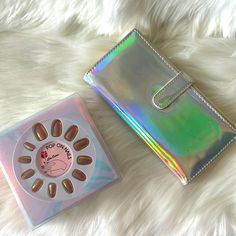 Wallet Is In Good Condition, Some Flaws Throughout, Used Once. Button Closure, Zipper Closure On The Inside, Lots Of Places For Cards And Clear Covering For Id. Lime Crime Pop On Nails Is “Camel” Like A Bronze Holographic, Not Sure If The Glue Is Still Good But These Have Never Been Used Nor Worn. Brand New, Bought Probably 5 Years Ago. Silver Wallet With Card Slots For Daily Use, Key Card Holder, Dolls Kill, Wallets, Silver Gold, Camel, Glue, Bundles, Women Accessories