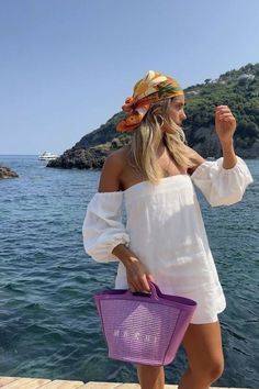 Simple white dress for the beach party! #beachstyle #beachbags #summer2023 #summertrends #handbags Cancun Outfits, White Party Outfit, Cute Summer Outfit, Summer Holiday Outfits, Resort Outfit, Vacay Outfits, Summer Outfit Ideas