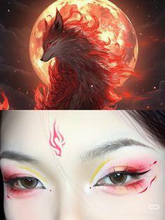 Elemental Makeup, Kitsune Makeup, Eyes Type, Fox Makeup, Eye Color Chart, Makeup Ojos, Face Paint Makeup