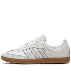 Leather upper and lining Suede accents Snakeskin overlays Rubber midsole and outsole Color: Core White/Core White/Gum Style: IF1985 All White Shoes Adidas, Silver Sambas, Adidas Samba Vegan White, Adidas Samba White, Color Core, 2024 Wishlist, Adidas Samba Og, Fitting Room, Cute Nike Shoes