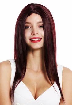 WIG ME UP Women&apos;s Wig Long Smooth Middle Part Red Bordeaux-Red VK-34 Wig Care, Wig Styling, Middle Parts, Wig Styles, Womens Wigs, Lace Front Wigs, Lace Front, Wigs, Lace