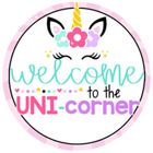 we welcome to the uni - corner with a unicorn face and flowers on it