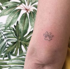 a small dog paw tattoo on the arm