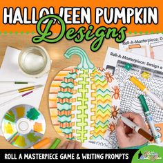 halloween pumpkin designs for kids to color and paint with markers, crayon pencils