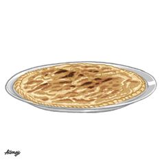 a drawing of a pie on a plate