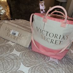 Brand New Cooling Tote Fringe Tote Bag, Gold Tote Bag, Victoria Secret Tote Bags, Grey Tote, Victoria Secrets, Pink Tote, Zippered Tote, Chanel Deauville Tote Bag, Black Tote