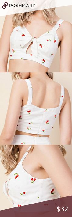 Wild Honey Crop NWT Wild Honey cherry crop top   Material:  100% Rayon Wild Honey Tops Crop Tops White Summer Tops With Cherry Print, Cherry Crop Top, Wild Honey, Tank Top Fashion, Red White, Honey, Cherry, Crop Top, Fashion Shopping