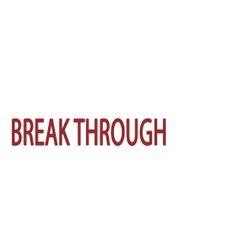 the words break through are in red and black letters on a white background that says,'break through '