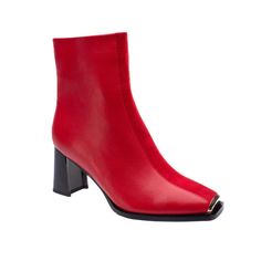 Very Stylish And Modern Women High Heel Chunky Boots. It Is Warm And Suitable To Wear In The Fall, Winter, And Spring. It Has A Minimalist Look And Has Thick Sole The Heels Are 2.75 Inch Tall Available In Various Sizes Winter Boots Women, Ankle Boots, Red Boots, Red Ankle Boots, Red Booties, Red Boots For Women, Fall Boots, Womens Fashion Boots, Chunky Boots Chic Red Winter Boots, Red Square Toe Heeled Boots For Party, Red Ankle Boots For Work, Red Ankle Boots For Workwear, Elegant Red Square Toe Boots, Elegant Red Heeled Boots For Fall, Elegant Red Heeled Boots For Spring, Red Stacked Heel Boots For Winter, Trendy Red Heeled Boots With Reinforced Heel