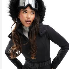 New With Tag!! I Bought Two Of These To Try. Kept One. Best Ski Suit Ever! Waterproof, Warm, And Best Of All Super Cute! Fitted Black Skiing Outerwear, Cream Jumpsuit, Snowboard Suit, Gray Cheetah Print, Polka Dot Jumpsuit, Jersey Jumpsuit, Ponte Leggings, Moto Leggings, Ski Suit